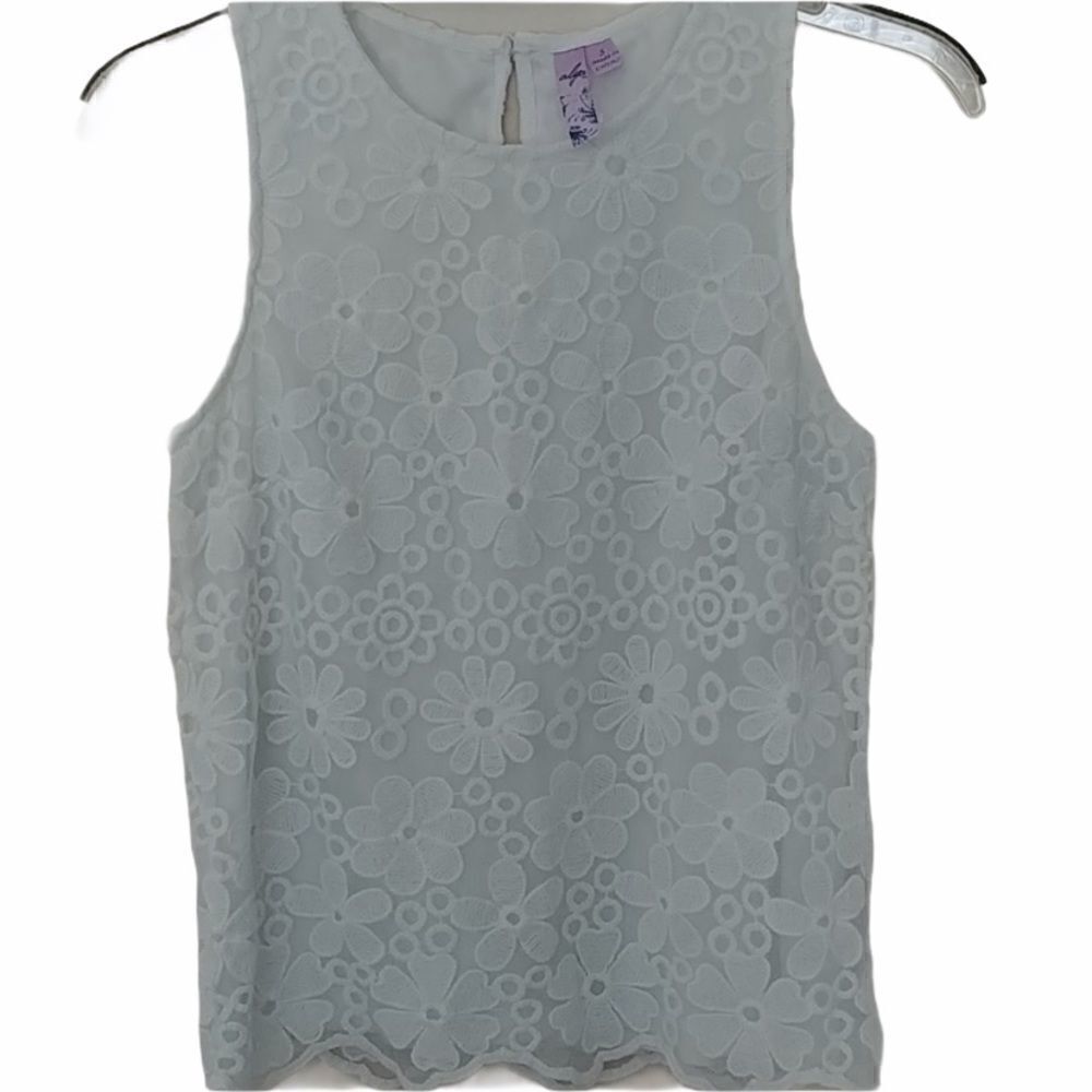 Alta Floral Lace Overlay Sleeveless Top